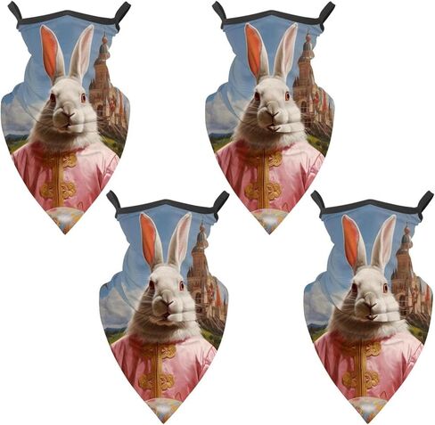 4 Pack Easter Neck Gaiter Face Scarf Cover Sun Protection Balaclava Cloth Bandanas with Ear Loops in Saudi Arabia