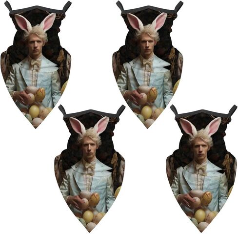4 Pack Easter Neck Gaiter Face Scarf Cover Sun Protection Balaclava Cloth Bandanas with Ear Loops in Saudi Arabia