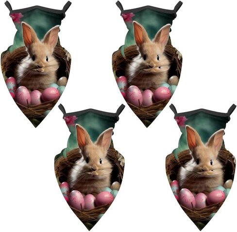 4 Pack Easter Neck Gaiter Face Scarf Cover Sun Protection Balaclava Cloth Bandanas with Ear Loops in Saudi Arabia