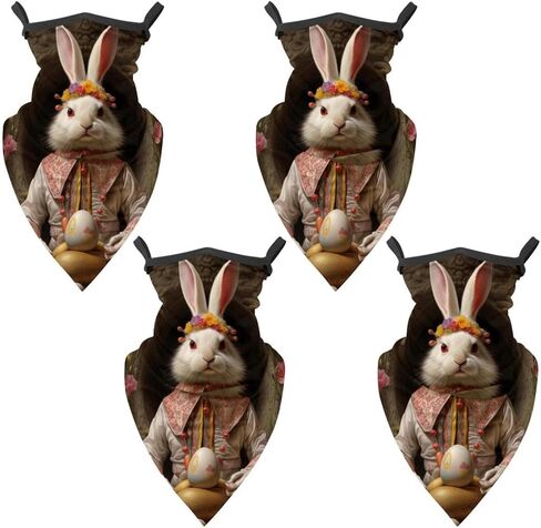 4 Pack Easter Neck Gaiter Face Scarf Cover Sun Protection Balaclava Cloth Bandanas with Ear Loops in Saudi Arabia