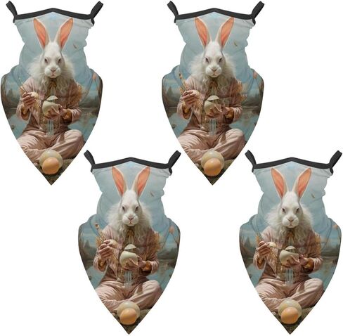 4 Pack Easter Neck Gaiter Face Scarf Cover Sun Protection Balaclava Cloth Bandanas with Ear Loops in Saudi Arabia