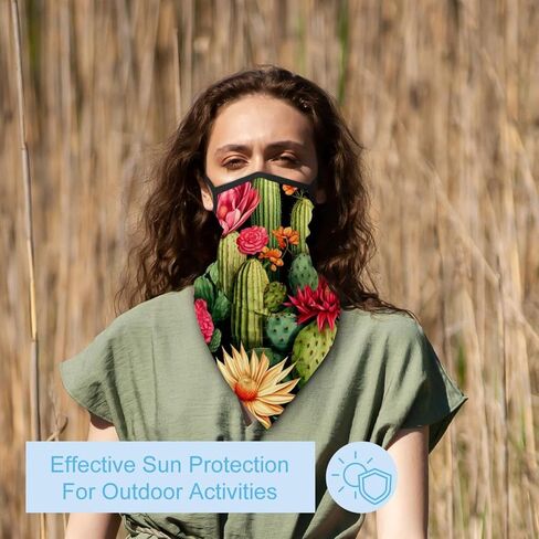 4 Pieces Cooling Neck Gaiter Face Cover for Sun Protection Cactus Face Mask Reflective for Men Women Fishing Cycling Hiking in Saudi Arabia
