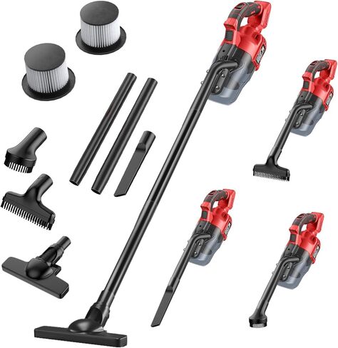 مكنسة كهربائية لاسلكية لبطارية ميلووكي M18 18 فولت، مكنسة كهربائية محمولة بقدرة 500 واط مع فلتر قابل للغسل، مكنسة كهربائية محمولة لسجاد الأرضية وشعر الحيوانات الأليفة من الخشب الصلب (البطارية غير متضمنة) in Kuwait