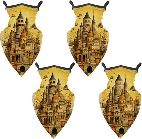 4 Pieces Bohemia Neck Gaiter Bandana Face Mask, Sun Cooling Scarf Gator Cover Head for Men Women in Saudi Arabia