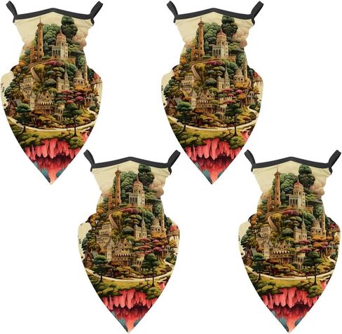 4 Pieces Bohemia Neck Gaiter Bandana Face Mask, Sun Cooling Scarf Gator Cover Head for Men Women in Saudi Arabia