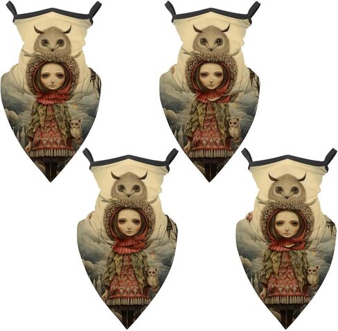 4 Pieces Bohemia Neck Gaiter Bandana Face Mask, Sun Cooling Scarf Gator Cover Head for Men Women in Saudi Arabia