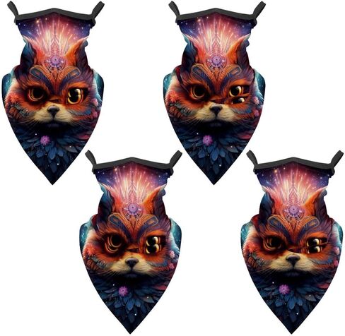 4 Pieces Planet Star Neck Gaiter Bandana Face Mask, Sun Cooling Scarf Gator Cover Head for Men Women in Kuwait