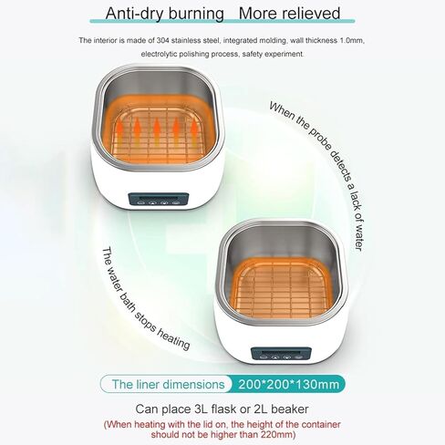 Magnetic Stirring Water Bath, Digital Lab Water Bath Pot, Speed ​​100-1200rpm, Built-in Heating Tube, Stainless Steel Lining, Can Place 3L Flasks or 2L Beakers, for Lab in Kuwait