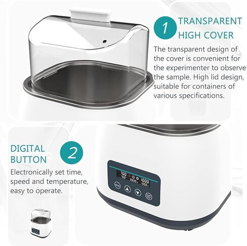 Magnetic Stirring Water Bath, Digital Lab Water Bath Pot, Speed ​​100-1200rpm, Built-in Heating Tube, Stainless Steel Lining, Can Place 3L Flasks or 2L Beakers, for Lab in Kuwait