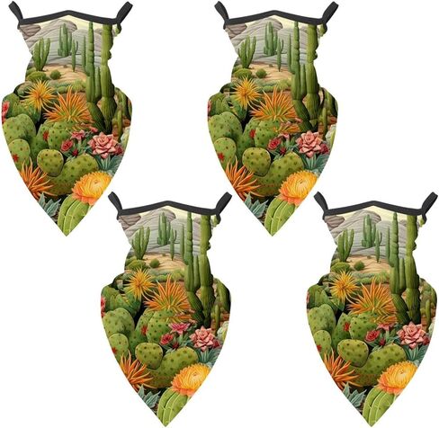 4 Pieces Cooling Neck Gaiter Face Cover for Sun Protection Cactus Face Mask Reflective for Men Women Fishing Cycling Hiking in Saudi Arabia