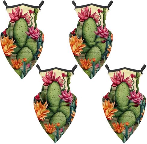 4 Pieces Cooling Neck Gaiter Face Cover for Sun Protection Cactus Face Mask Reflective for Men Women Fishing Cycling Hiking in Saudi Arabia