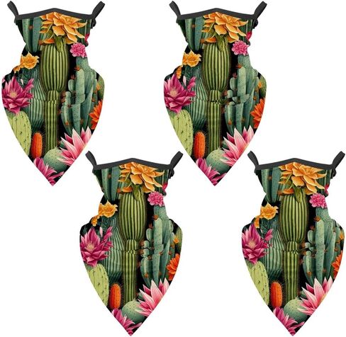 4 Pieces Cooling Neck Gaiter Face Cover for Sun Protection Cactus Face Mask Reflective for Men Women Fishing Cycling Hiking in Saudi Arabia