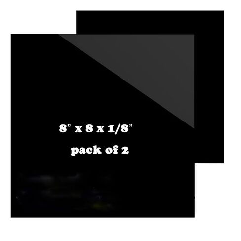 ورقة أكريليك مصبوبة باللون الأسود مقاس 30.48 سم × 30.48 سم × 1/8 بوصة، صفائح زجاجية ممتازة، فراغات نقش بالليزر بلاستيكية لمشروع DIY، الحرف اليدوية، عبوتان in Kuwait