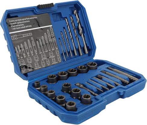 26PCS Nut Removal Tools, 40Cr Spiral Screw Extractor Multi Spline Nut Remover Set with Left Hand Drill Bit, for Roof Maintenance Repair Workshops Machinery in Saudi Arabia