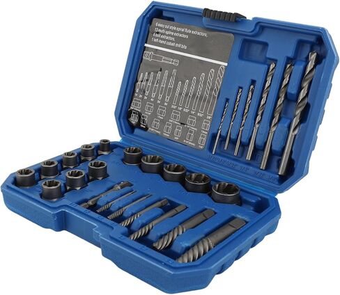 26PCS Nut Removal Tools, 40Cr Spiral Screw Extractor Multi Spline Nut Remover Set with Left Hand Drill Bit, for Roof Maintenance Repair Workshops Machinery in Saudi Arabia