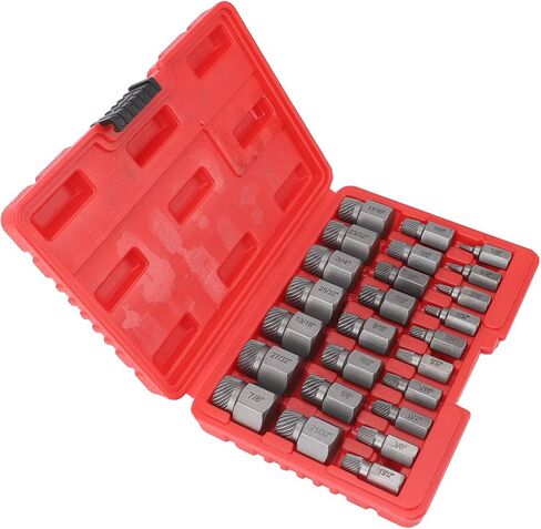 Focket Screw Extractor Set, 25-Piece High Hardness 40Cr Alloy Steel Broken Bolts Extractor Kit, Stripped Screw with Hex Shank for Automotive Mechanical Repair (Light Brown) in Saudi Arabia