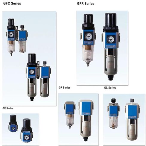 G Series FRL Unit Air Filter Pressure Regulator Lubricator GFC/GFR/GF/GR/GL200/300/400 1/4 3/8 Semi-auto Drain Built in Gauge(Filter GF,200-06) in Saudi Arabia