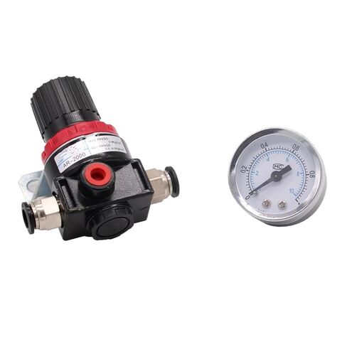 AR2000 G1/4" Pneumatic Air Compressor Pressure Regulator Reduction Valve AR-2000 W Fittings 4 6 8 10 12mm(AR2000 Fitting 12mm) in Saudi Arabia