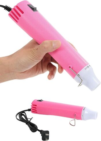 مسدس حراري للصياغة، مسدس هواء ساخن بقوة 110 فولت 300 وات، مسدس حراري محمول بطول 3.28 قدم مع حامل وسلك طاقة لتقليص تغليف PVC، ونقش وتجفيف الطلاء بنفسك (أسود) in Kuwait