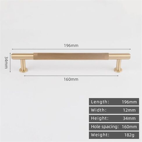 Solid Brass Cabinet Wardrobe Door Drawer Handle Gunmetal Gold Antique 500nn Pull 1Pcs(8828-160-Gold) in Saudi Arabia