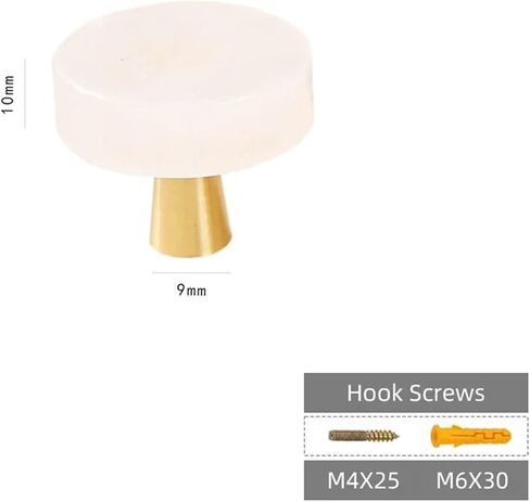 Brass Pull Handle Circular Furniture Hardware Kitchen Cabinet Drawer White 1Pcs(White-Hook) in Saudi Arabia