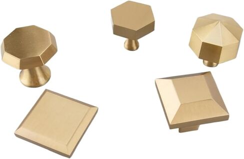 الصلبة النحاس الرجعية الذهب سحب الأثاث الأجهزة المطبخ ثقب واحد مقابض 1 قطعة (11-L-50mm) in Kuwait