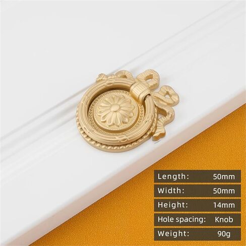 الصلبة النحاس الرجعية الذهب سحب الأثاث الأجهزة المطبخ ثقب واحد مقابض 1 قطعة (11-L-50mm) in Kuwait