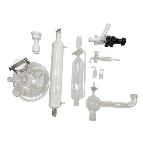 مفاعل زجاجي مغلف INTSUPERMAI 110 فولت 20 لتر، وعاء تفاعل كيميائي مزدوج الطبقة مع شاشة رقمية وإطار دعم، مفاعل مغلف لتقطير تفاعل الكيمياء المعملية in Kuwait