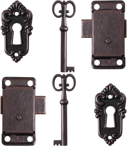 Latch Lock Cabinet Locks Antique Jewelry Box Latches Decorative Locks with Key to Storage Diary Treasure in Saudi Arabia
