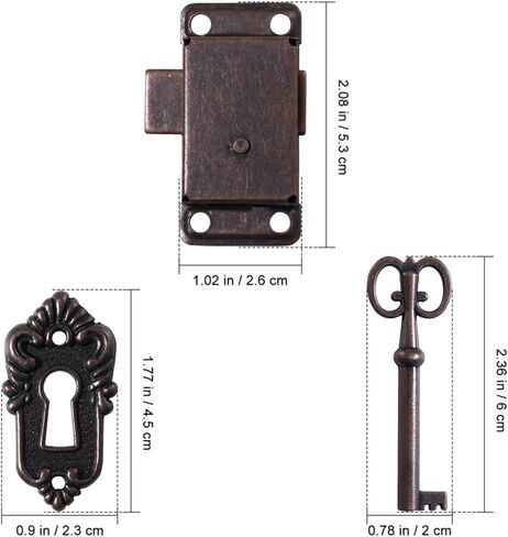 Latch Lock Cabinet Locks Antique Jewelry Box Latches Decorative Locks with Key to Storage Diary Treasure in Saudi Arabia