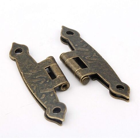 Antique Hinges,Bronze Decorative,Wooden Box Hinge,65 * 34mm 20Pcs Cabinet Door Luggage Hinge 4 Holes Decor Furniture Decoration Antique Vintage Old H Hinges Bronze Tone with Screw Butt Hinges in Saudi Arabia