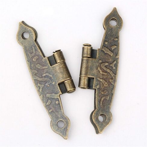 Antique Hinges,Bronze Decorative,Wooden Box Hinge,65 * 34mm 20Pcs Cabinet Door Luggage Hinge 4 Holes Decor Furniture Decoration Antique Vintage Old H Hinges Bronze Tone with Screw Butt Hinges in Saudi Arabia