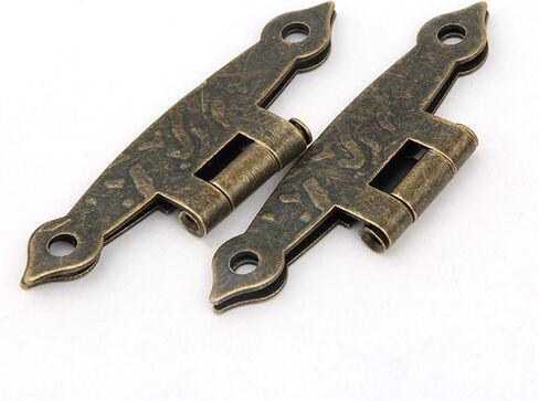 Antique Hinges,Bronze Decorative,Wooden Box Hinge,65 * 34mm 20Pcs Cabinet Door Luggage Hinge 4 Holes Decor Furniture Decoration Antique Vintage Old H Hinges Bronze Tone with Screw Butt Hinges in Saudi Arabia