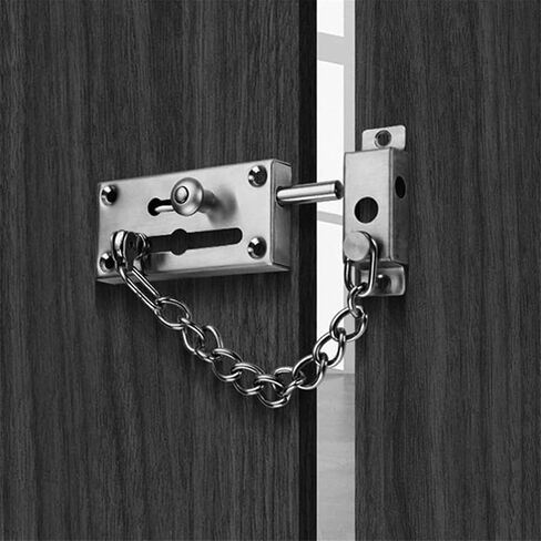 Door Chain Lock,Chain Safe Buckle,Latch Safety Limiter,Household Metal Bolt Household Door Bolt with Chain Dual-Purpose Door Buckle Bold Anti-Theft Chain Lock Buckle in Saudi Arabia