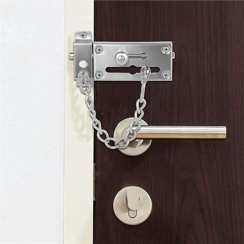 Door Chain Lock,Chain Safe Buckle,Latch Safety Limiter,Household Metal Bolt Household Door Bolt with Chain Dual-Purpose Door Buckle Bold Anti-Theft Chain Lock Buckle in Saudi Arabia