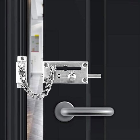 Door Chain Lock,Chain Safe Buckle,Latch Safety Limiter,Household Metal Bolt Household Door Bolt with Chain Dual-Purpose Door Buckle Bold Anti-Theft Chain Lock Buckle in Saudi Arabia