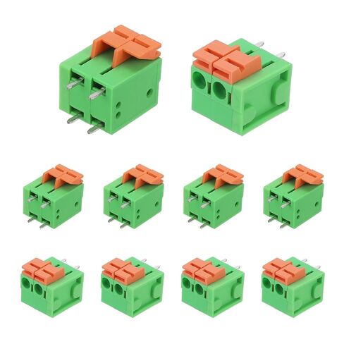 MECCANIXITY 10 قطع 5.08 مم 0.2 بوصة موصل كتلة طرفية PCB 6 دبوس مستقيم دبوس سريع PCB محطات أسلاك المعدات الميكانيكية، أخضر in Saudi Arabia