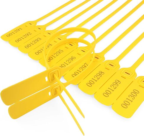 100 قطعة من أختام الأمن اللوجستي، حاوية بلاستيكية بملصق مسطح بسحاب وربطة عنق وحقيبة كيس بإحكام، ملصقات وتصنيف البضائع على الصناديق، طول 400 مم/15.75 بوصة، مقاومة للعبث للاستعمال مرة واحدة (أبيض) in Kuwait