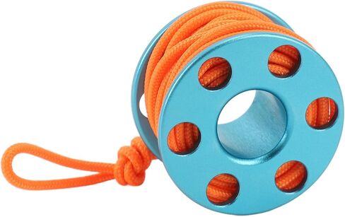 TANIQIACA Compact Scuba Diving Finger Reel - Durable Aluminum Alloy Mini Spool with Glow in The Dark Nylon Guide Line - for Cave Diving, Spearfishing, and Underwater Activities in Kuwait