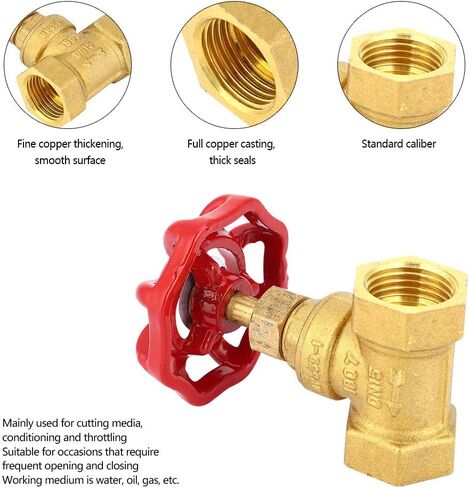 DN15 G1/2in النحاس غلوب اغلاق صمام أنثى الموضوع اثنين من الأختام صمام التوقف للمياه الغاز مكافحة الضغط in Kuwait