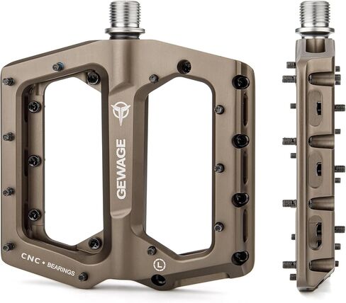 Bike Pedals 9/16" CNC Aluminum – Wide Platform Flat Pedals with Anti-Slip Pins & Sealed Bearings, Lightweight MTB Pedals for Road, BMX & Gravel in Kuwait