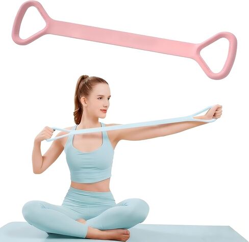 Figure 8 tensioner Gym Equipment Elastic Yoga Band Elastic Exercise Bands Workout Bands Resistance Bands for Working Out Yoga Elastic Band Miss Household Silica Gel Accessories (Light-Blue) in Kuwait