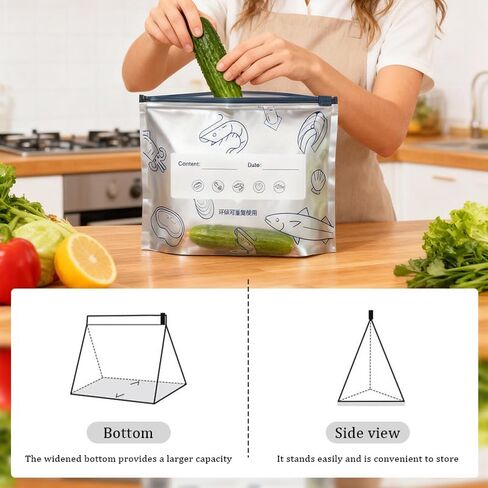 Resealable Aluminum Foil Storage Bags 30PCS, 3 Sizes Thick Stand-Up Pouches, Lightproof Moisture-Proof Food Saver Bags for Snacks Spices Meat Vegetables Dried Foods in Saudi Arabia