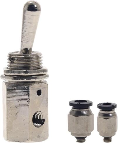 صمام ميكانيكي هوائي هوائي TV-3S صمام العادم 2 موضع 2 طريقة تشغيل/إيقاف M5 مفتاح تبديل مع تركيبات (مع تركيب 6 مم) in Kuwait