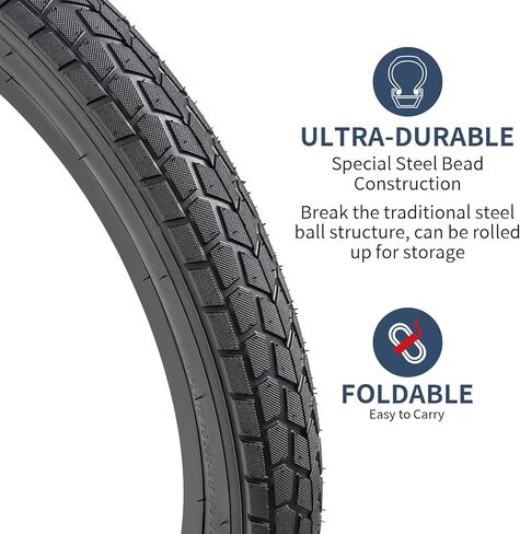 YUNSCM 2-PCS 20" Bike Tires 20x2.10/54-406 Compatible with Road Bike 20x2.1 20 * 2.10 Kids Bicycle Tires in Saudi Arabia