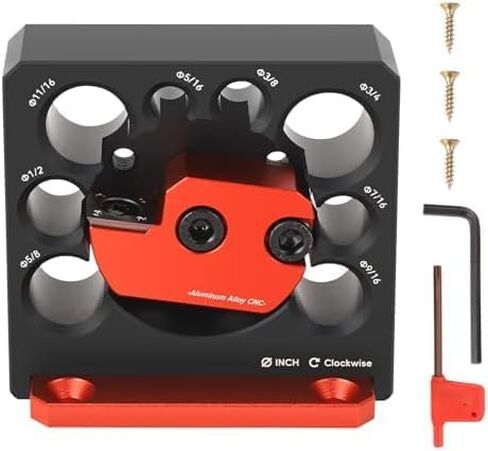 Adjustable Dowel Maker Jig Kit with Carbide Blade, Imperial Carbide Inserts Doweling Jig, Aluminum Alloy Woodworking Round Rod Auxiliary Tool for Electric Drill in Saudi Arabia