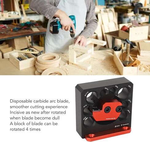 Adjustable Dowel Maker Jig Kit with Carbide Blade, Imperial Carbide Inserts Doweling Jig, Aluminum Alloy Woodworking Round Rod Auxiliary Tool for Electric Drill in Saudi Arabia