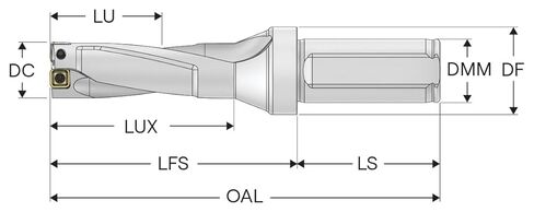 Seco Tools 03080504 Indexable Drill SD523-0812-244-1000R7-C, 0.812 Inch Cutting Diameter, for Precision Drilling, 2.44 Inch Usable Length, 1 Inch Shank Diameter, for Precision Drilling in Saudi Arabia