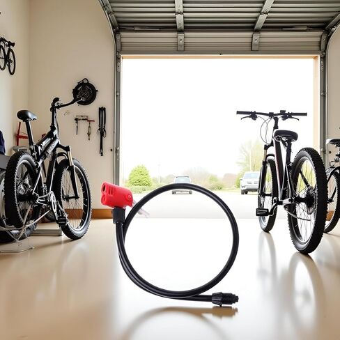 Bicycle Pump Hose, 67cm Bike Pump Hose, Black and Red Bike Bicycle Handy Portable Air Pump, Tire Inflator Replacement Hose Accessories in Kuwait