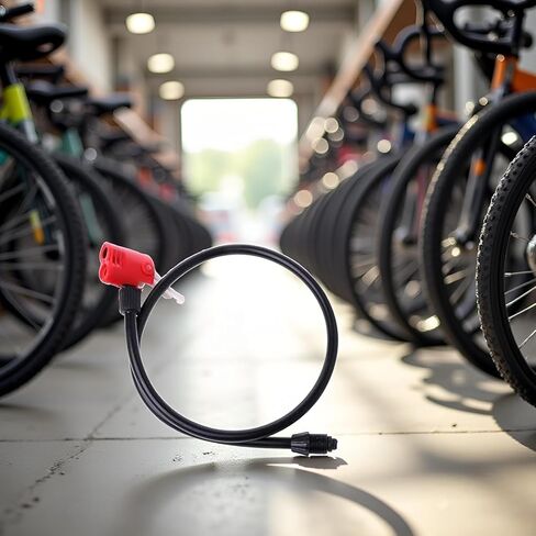 Bicycle Pump Hose, 67cm Bike Pump Hose, Black and Red Bike Bicycle Handy Portable Air Pump, Tire Inflator Replacement Hose Accessories in Kuwait